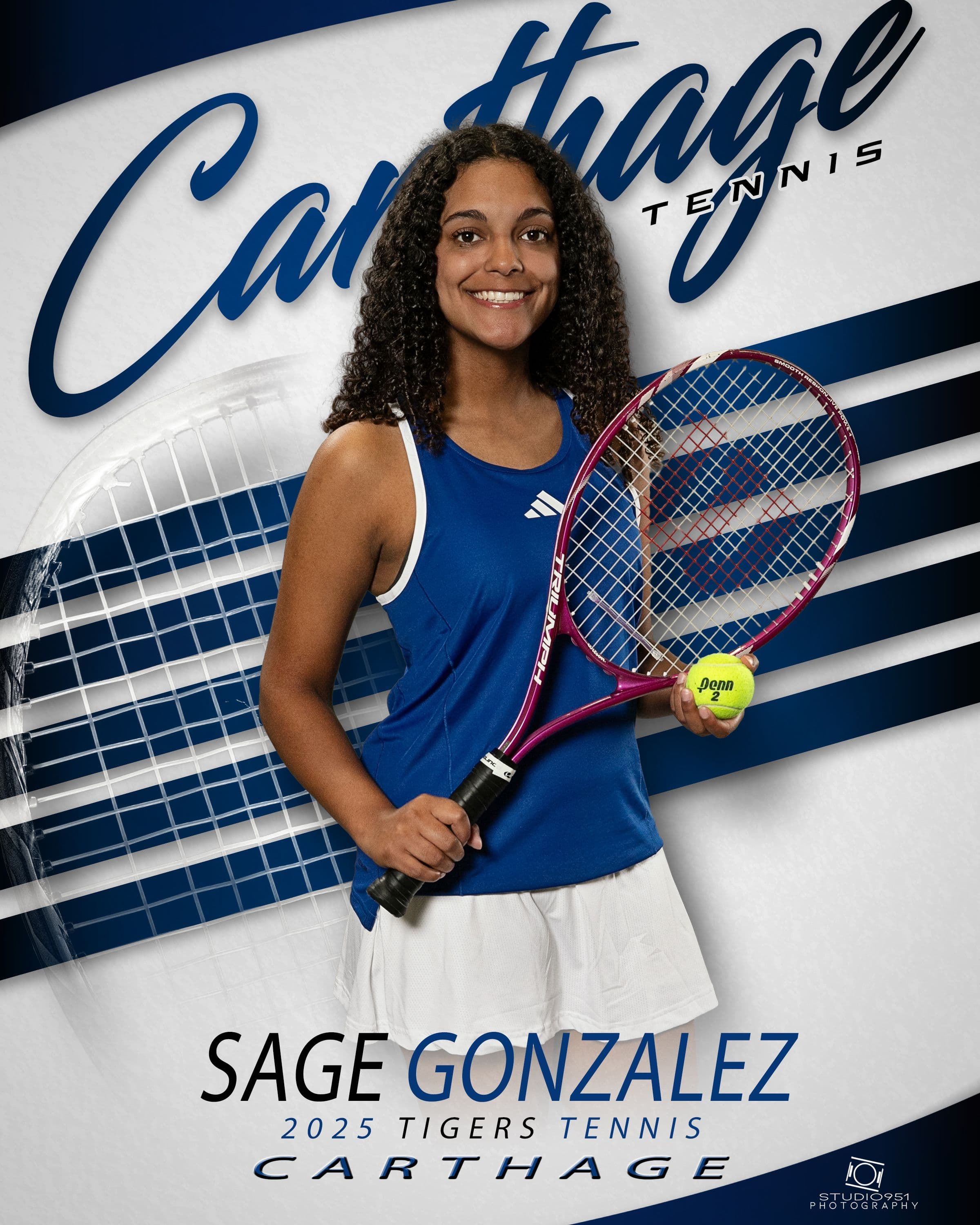 Carthage Tigers tennis composite — Sage Gonzalez
