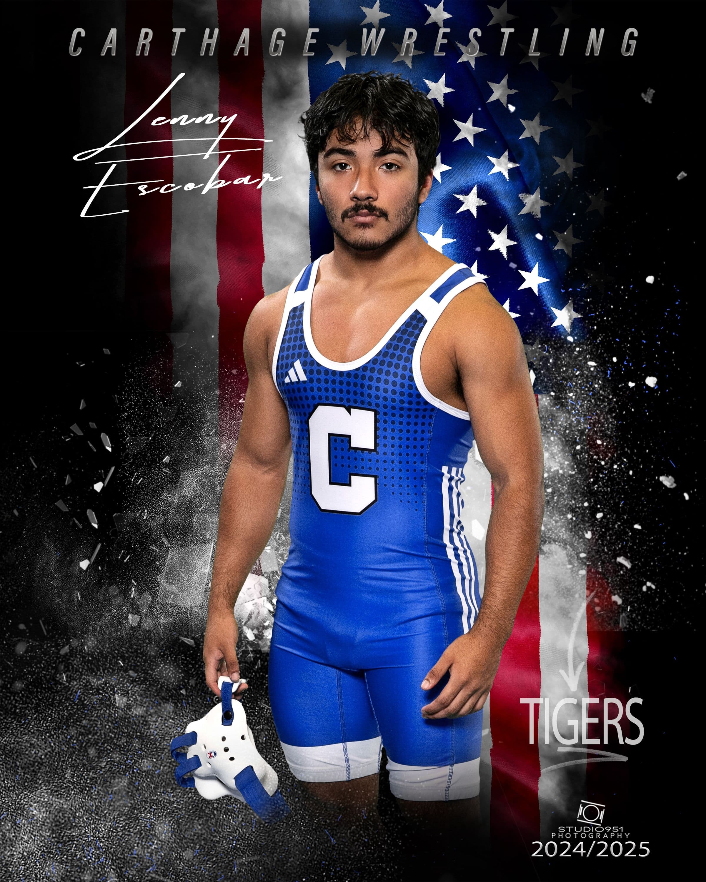 Carthage Tigers wrestling composite — Lenny Escobar