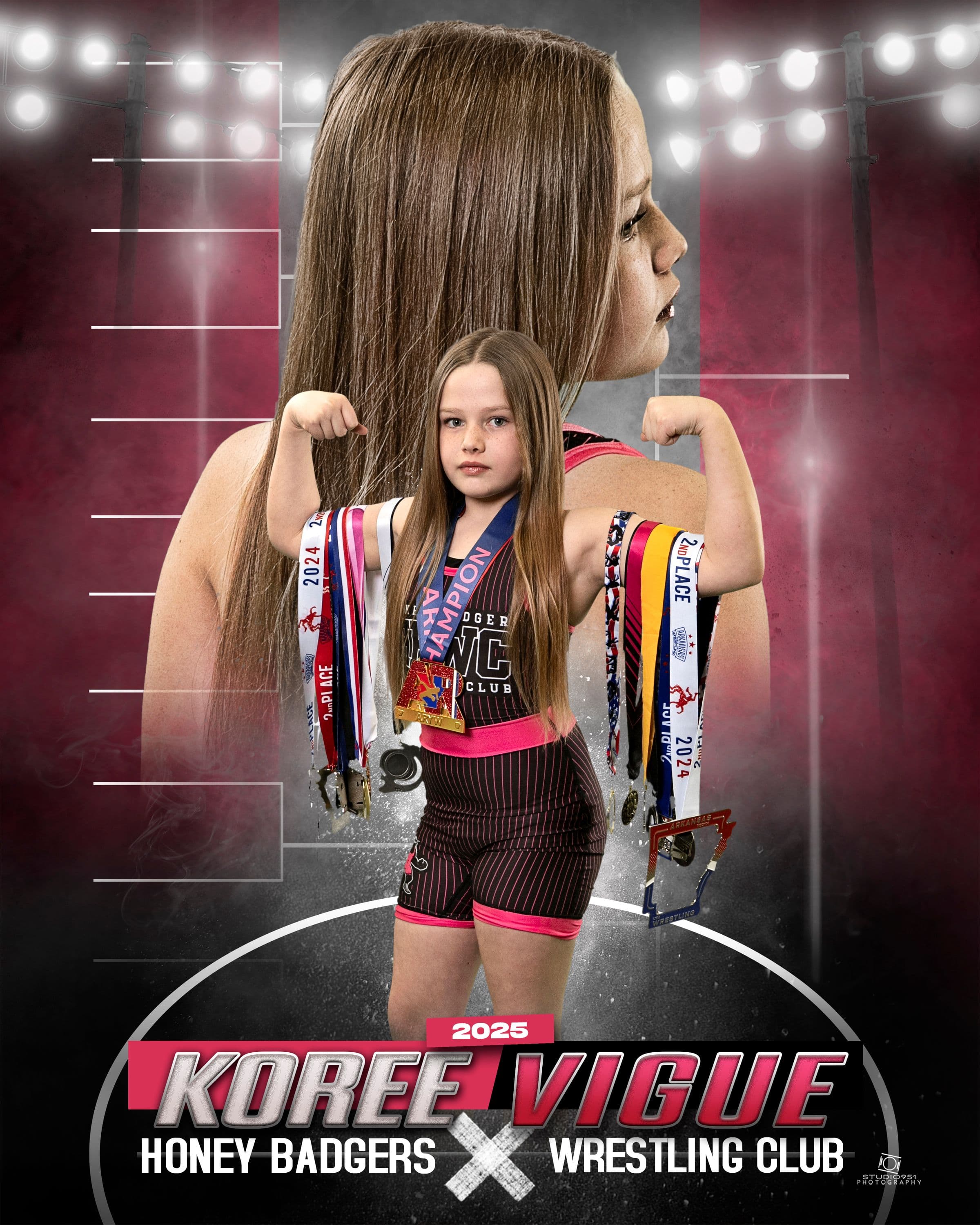 Honey Badgers Wrestling Club composite — Koree Vigue